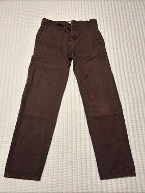 Madewell Distressed Men's Carpenter Pants in Dark Brown 29” Waist